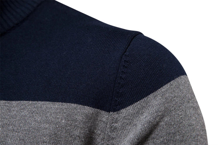Men’s Striped Quarter-Zip Jumper with Modern Slim Fit Design
