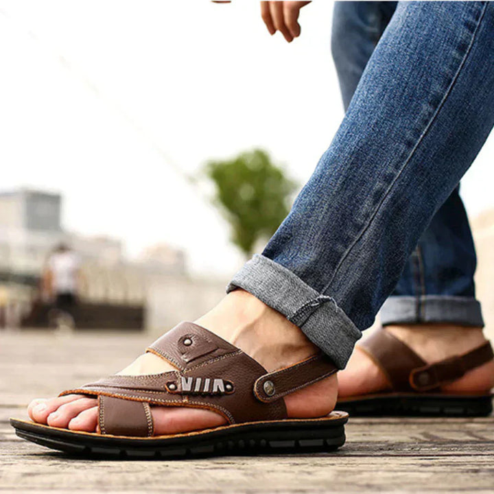Men’s Sandals with Open Toe and Strap Detail