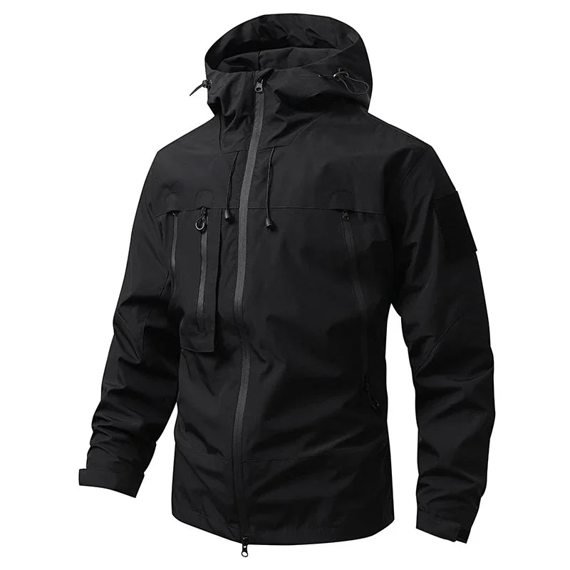 Men’s Windbreaker Jacket with Hood and Zip Pockets