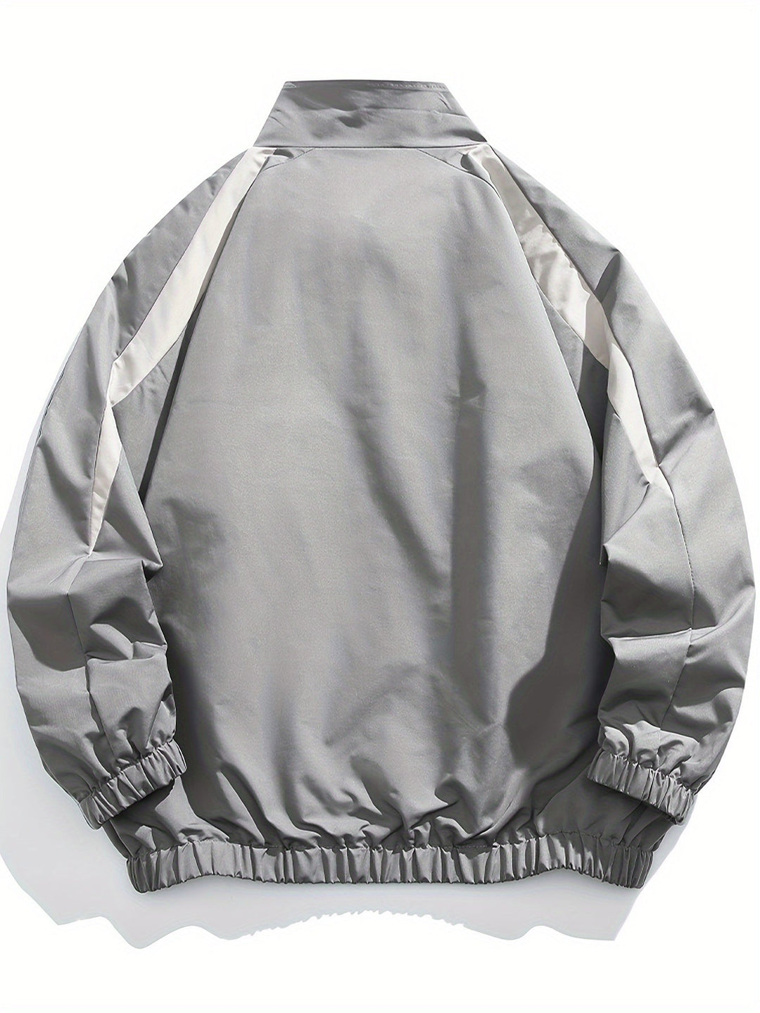 Men’s Windbreaker Jacket with Stand Collar and Zip Front