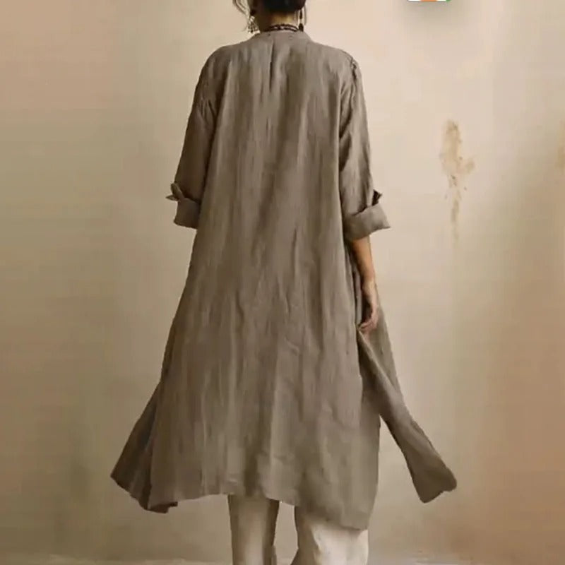 Women’s 3-Piece Set with Longline Outer Layer and Wide-Leg Pants