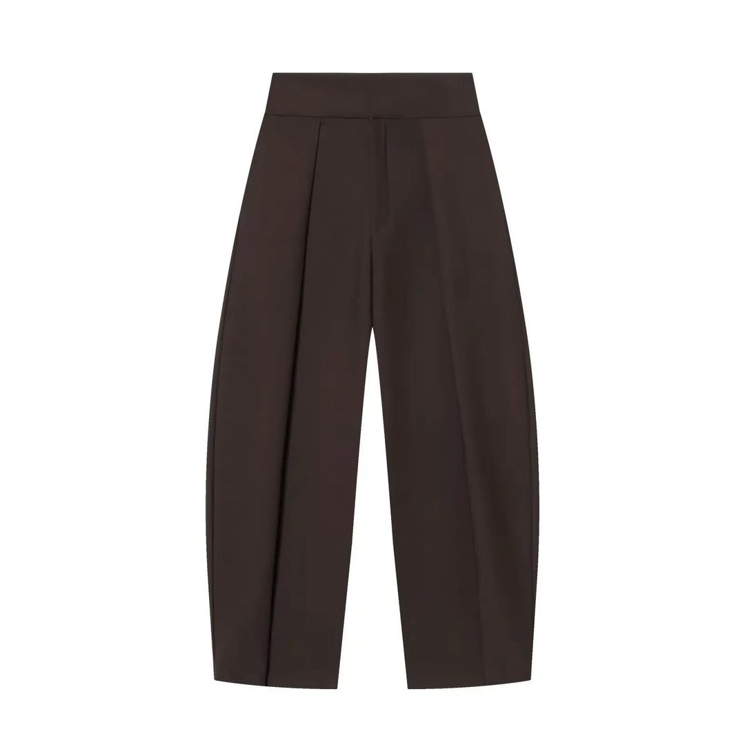 Women’s Balloon Pants with Pleated Front and High Waist