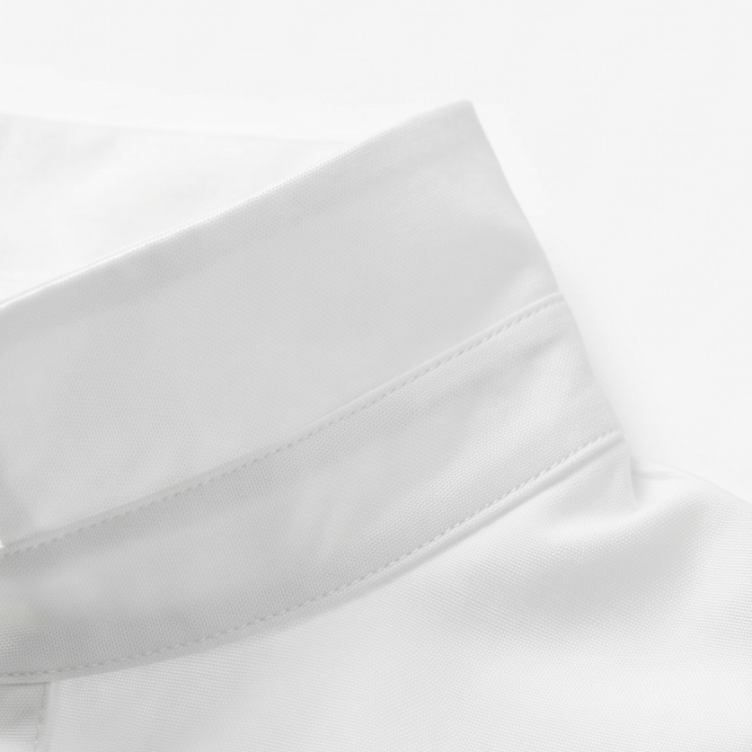 Close-up detail of the stand collar and stitching
