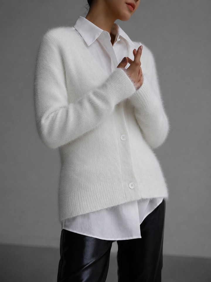 Women’s Cardigan with V-Neck and Button Front
