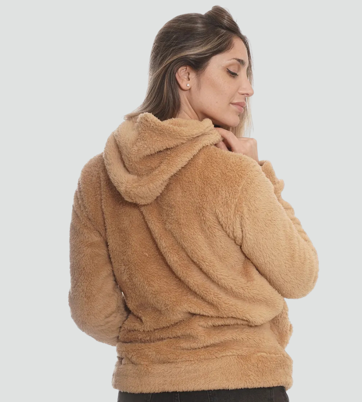 Women’s Fleece Hoodie with Kangaroo Pocket and Long Sleeves