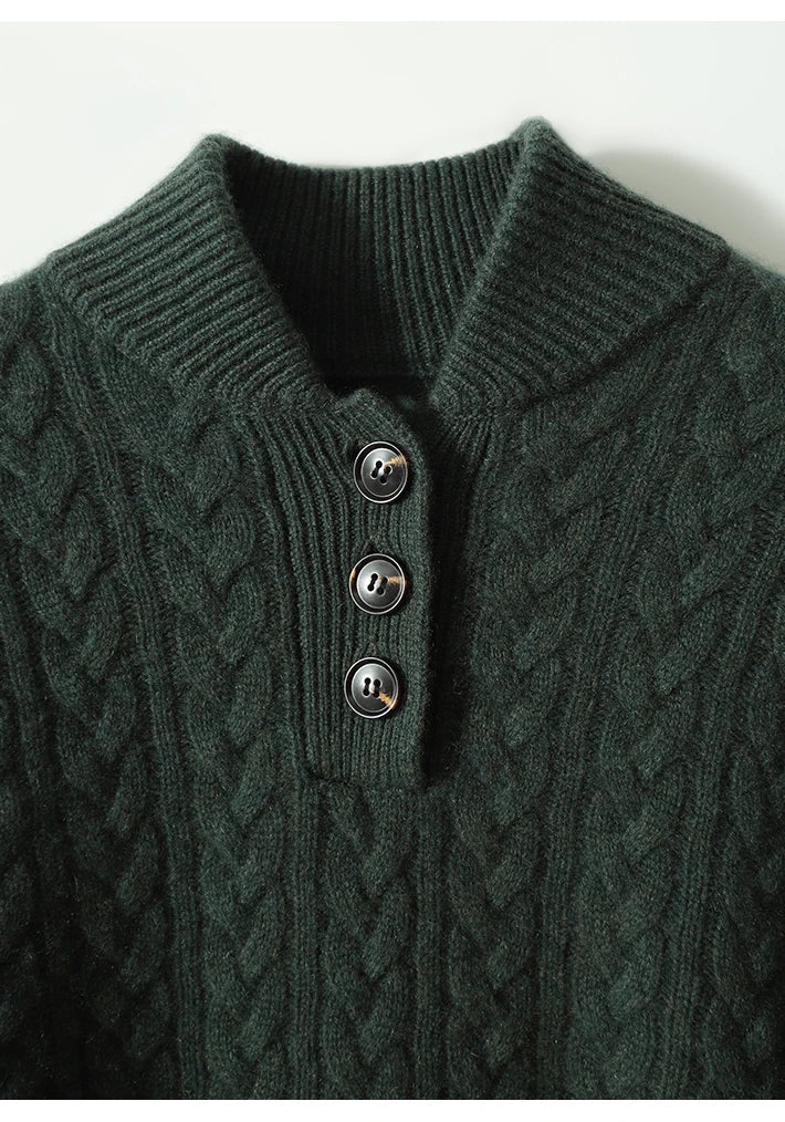 Detail view of stand collar and button placket