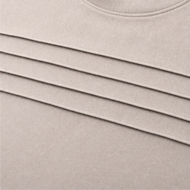 Detail view of pleats across the chest