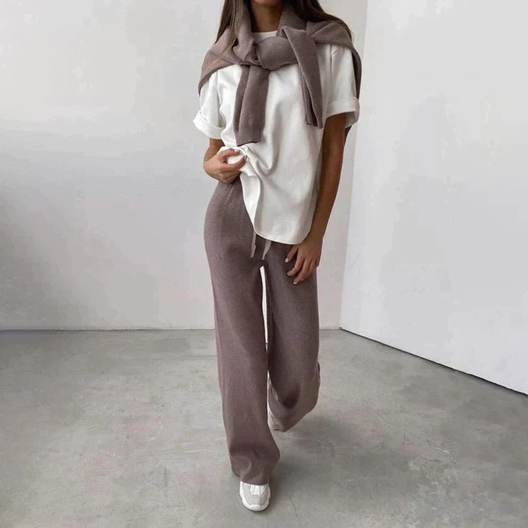 Women’s Loungewear Set with Turtleneck Top and Drawstring Pants