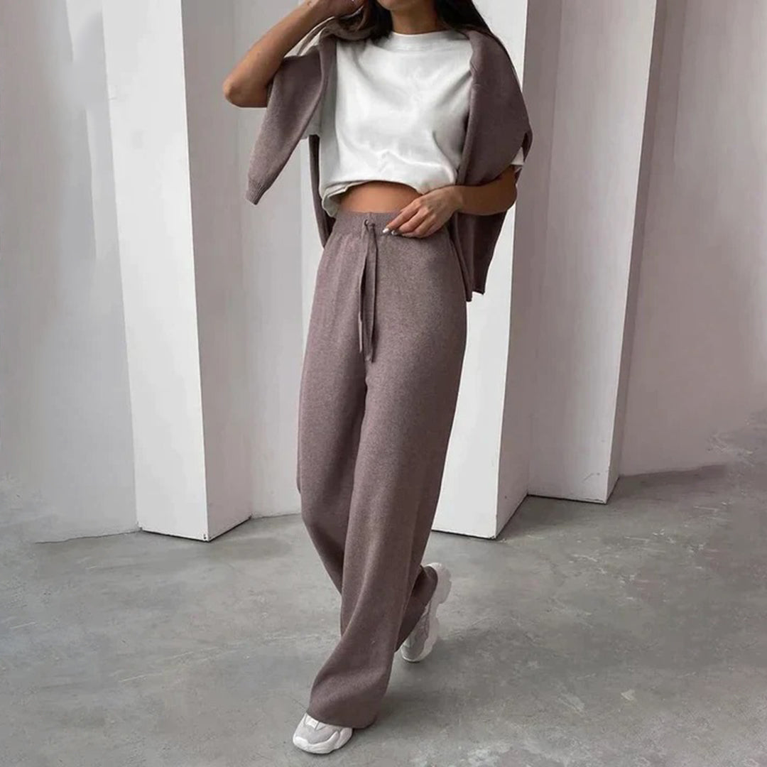 Women’s Loungewear Set with Turtleneck Top and Drawstring Pants