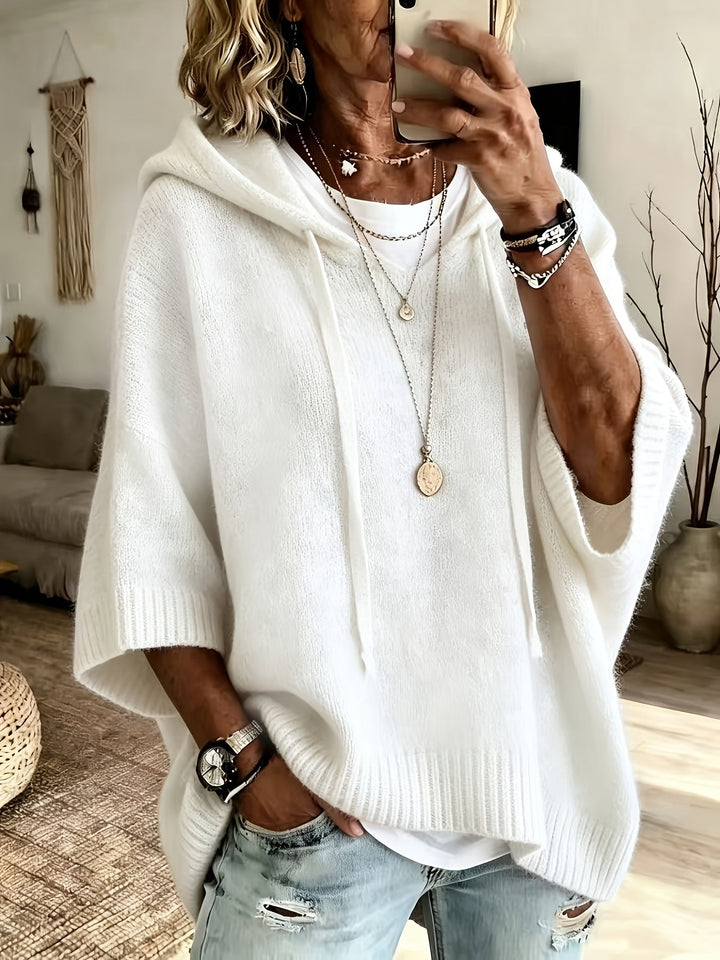 Women’s Oversized Hoodie with Drawstring Detail and Ribbed Trim