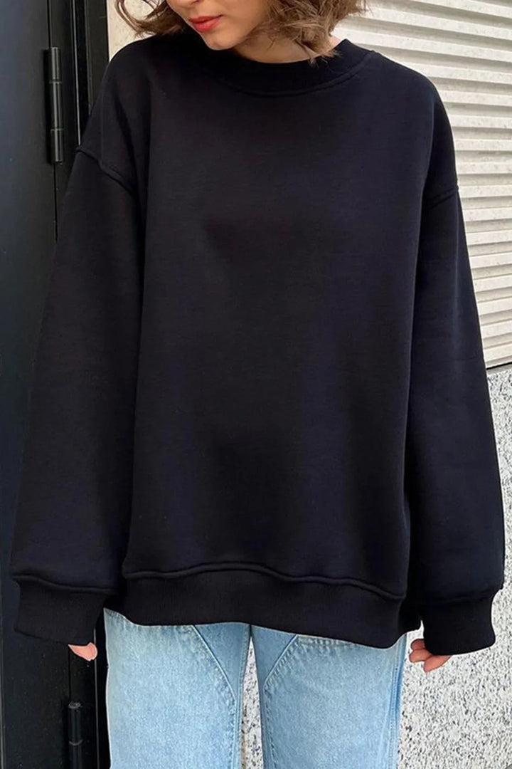 Women’s Oversized Jumper with Crew Neck and Dropped Shoulders