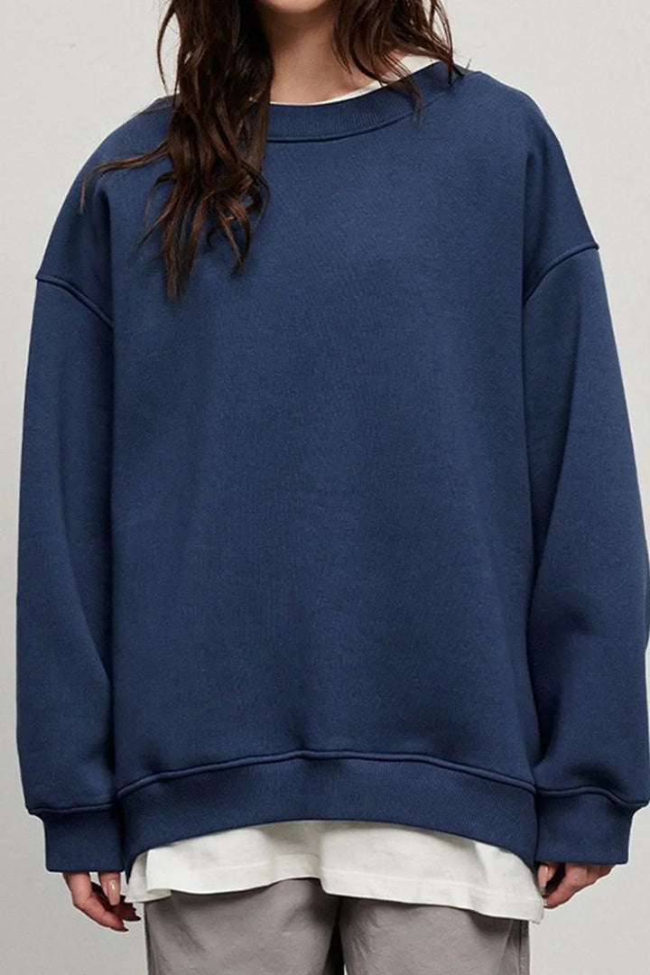 Women’s Oversized Jumper with Crew Neck and Dropped Shoulders
