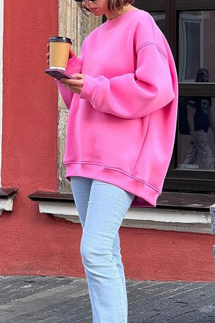 Women’s Oversized Jumper with Crew Neck and Dropped Shoulders