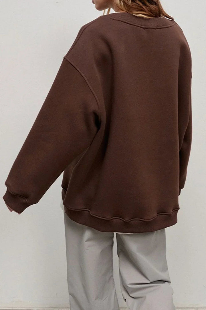 Women’s Oversized Jumper with Crew Neck and Dropped Shoulders