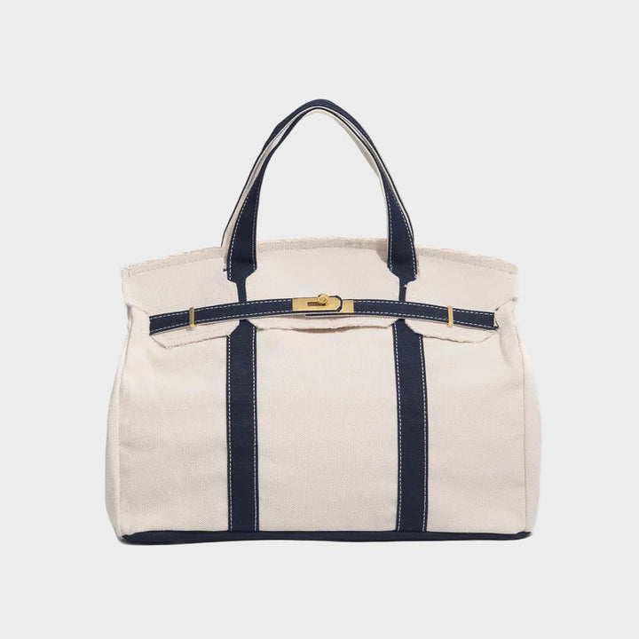 Women’s Tote Bag with Top Handles and Front Turn-Lock Strap