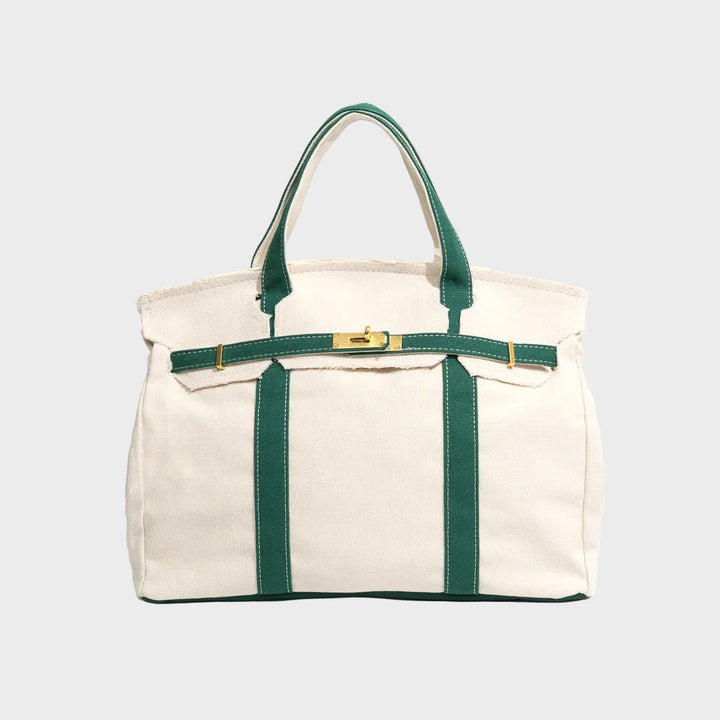 Women’s Tote Bag with Top Handles and Front Turn-Lock Strap