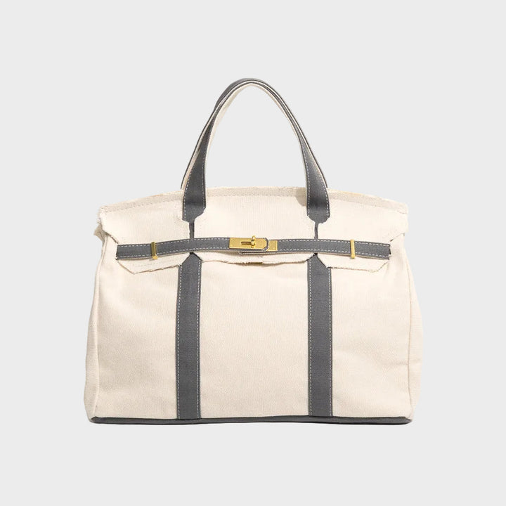 Women’s Tote Bag with Top Handles and Front Turn-Lock Strap