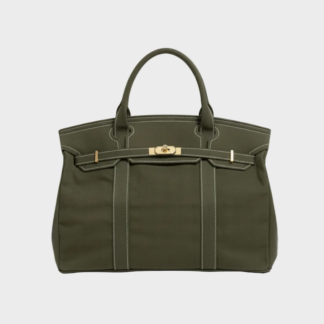 Women’s Tote Bag with Top Handles and Front Turn-Lock Strap