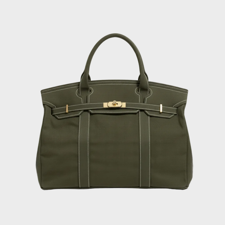 Women’s Tote Bag with Top Handles and Front Turn-Lock Strap