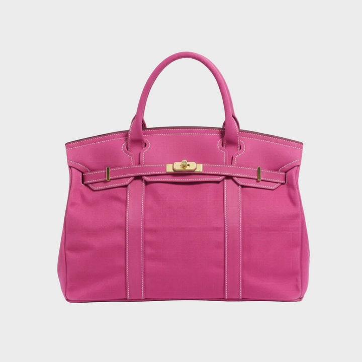 Women’s Tote Bag with Top Handles and Front Turn-Lock Strap