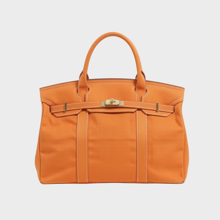 Women’s Tote Bag with Top Handles and Front Turn-Lock Strap