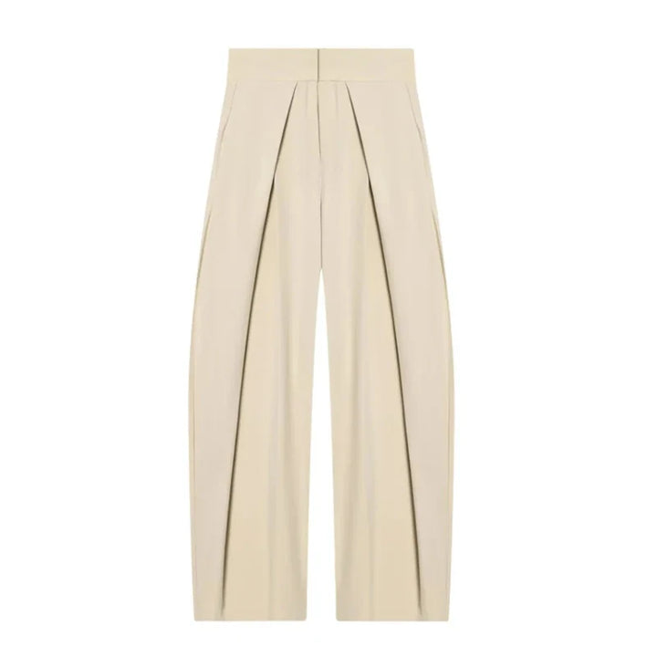 Women’s Wide-Leg Pants with High Waist and Pleated Front