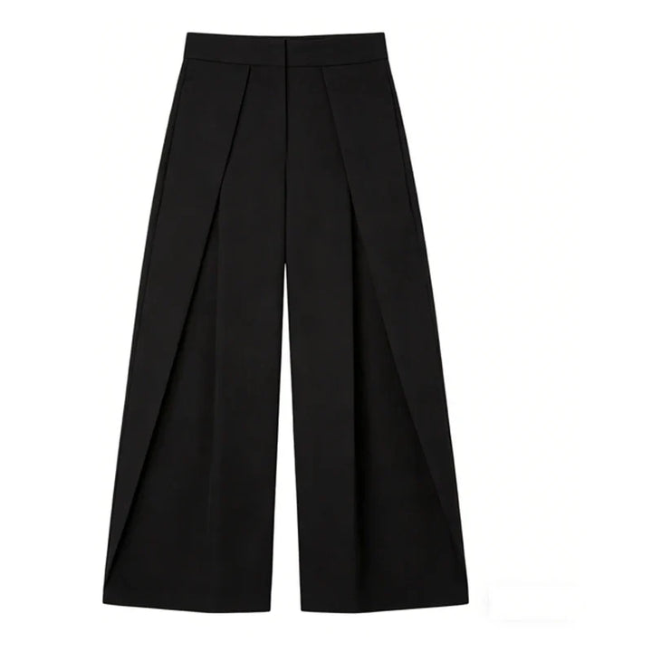 Women’s Wide-Leg Pants with High Waist and Pleated Front