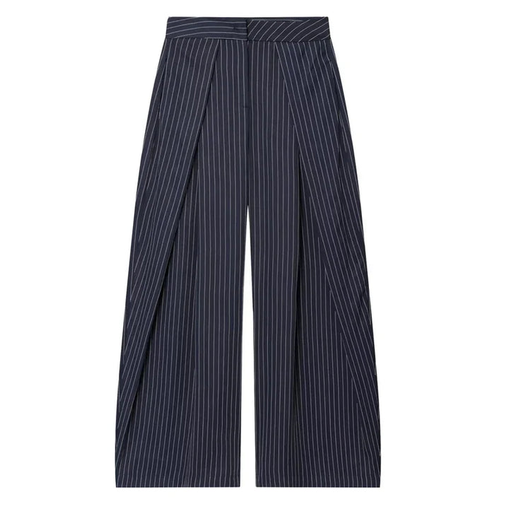 Women’s Wide-Leg Pants with High Waist and Pleated Front
