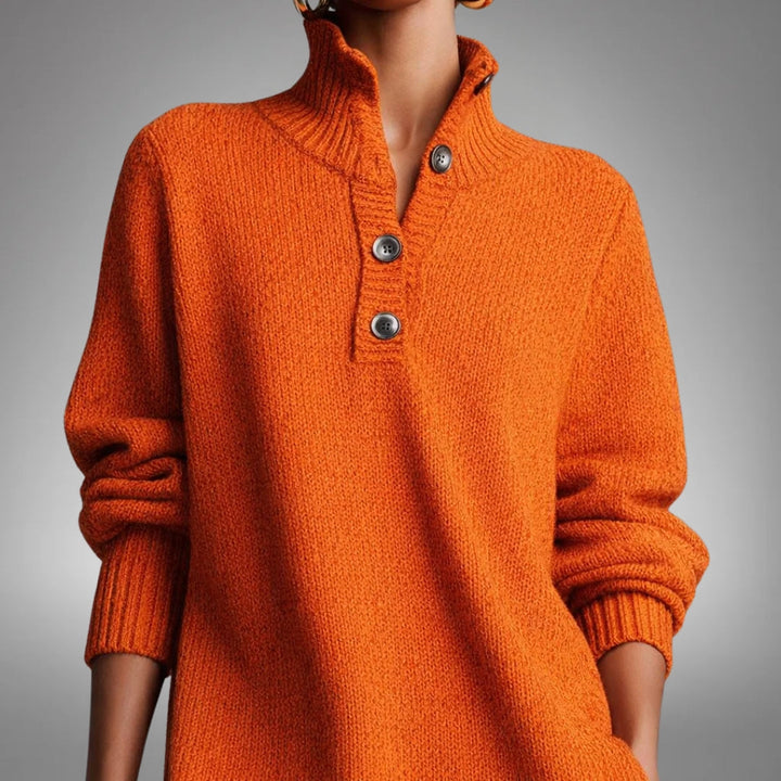 Detail view of stand collar and button placket
