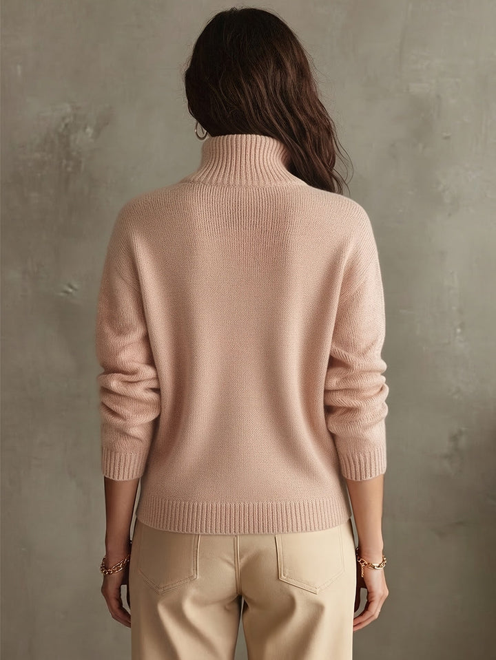 Women’s Zip Jumper with High Neckline and Half Zip Front